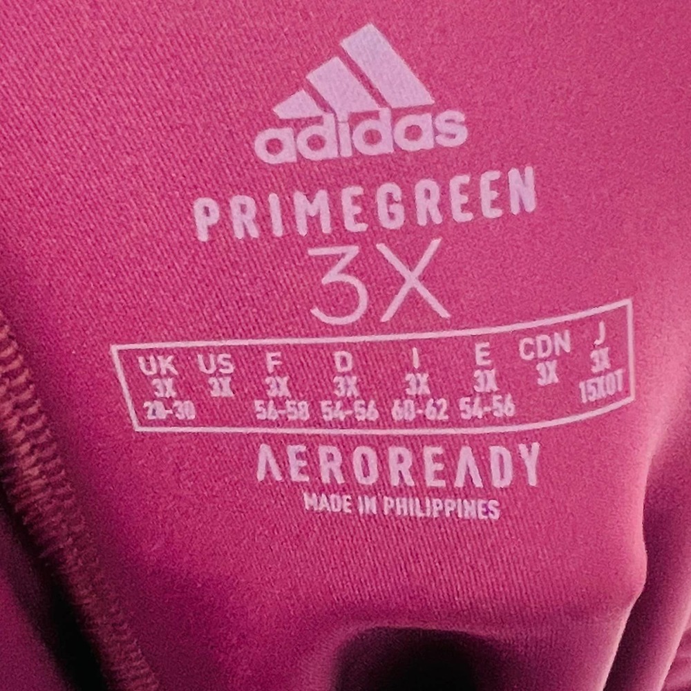 Adidas Women's X Zoe Saldana AEROREADY Burgundy Shine Tights (GS2410) Size 3X - Picture 7 of 9